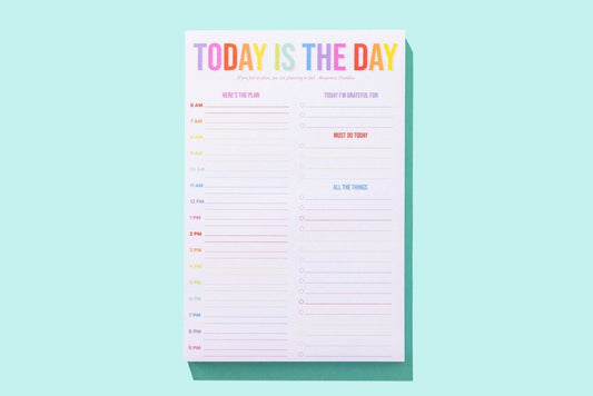 Taylor Elliott Designs - Daily Planner Notepad - "Today is the Day" - 100 Sheets - Purses & Pearls