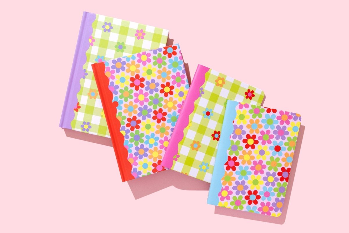 Taylor Elliott Designs - Hardcover Notebook - Flower Power Print - Purses & Pearls