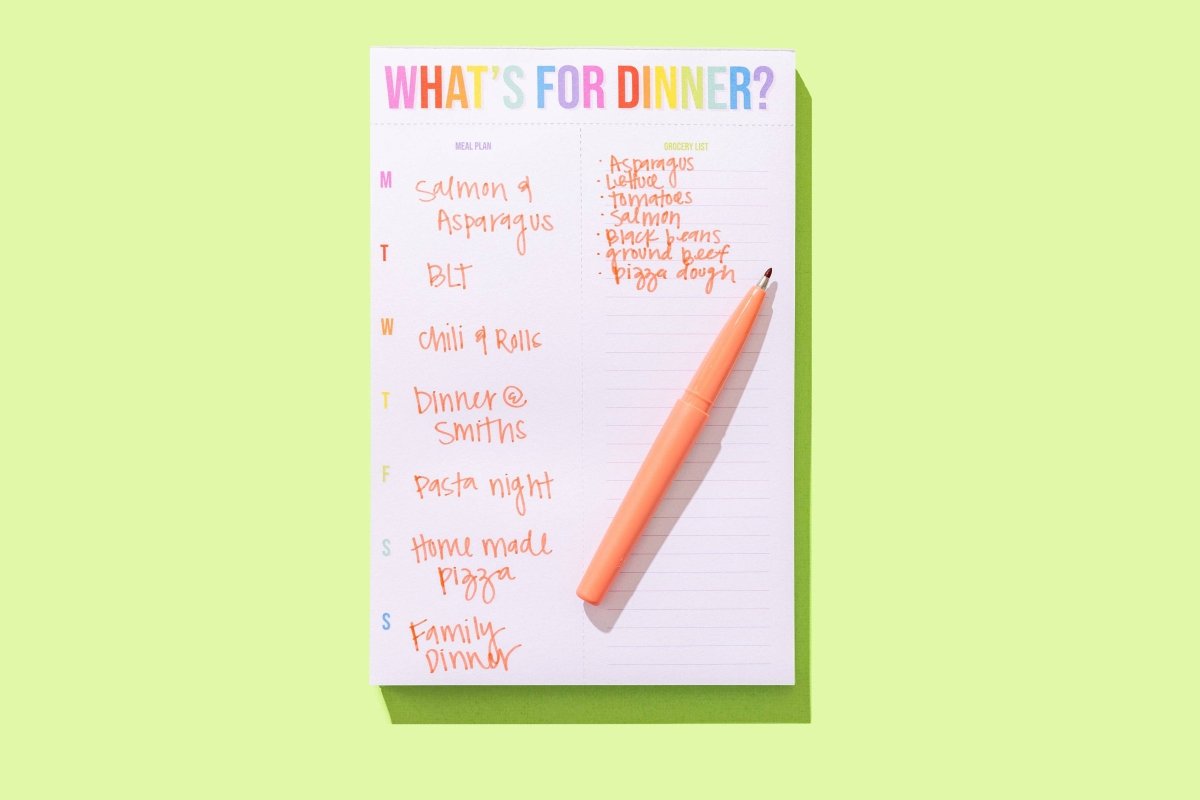 Taylor Elliott Designs - Meal Planning Notepad - "What's for Dinner?" - 100 Sheets - Purses & Pearls