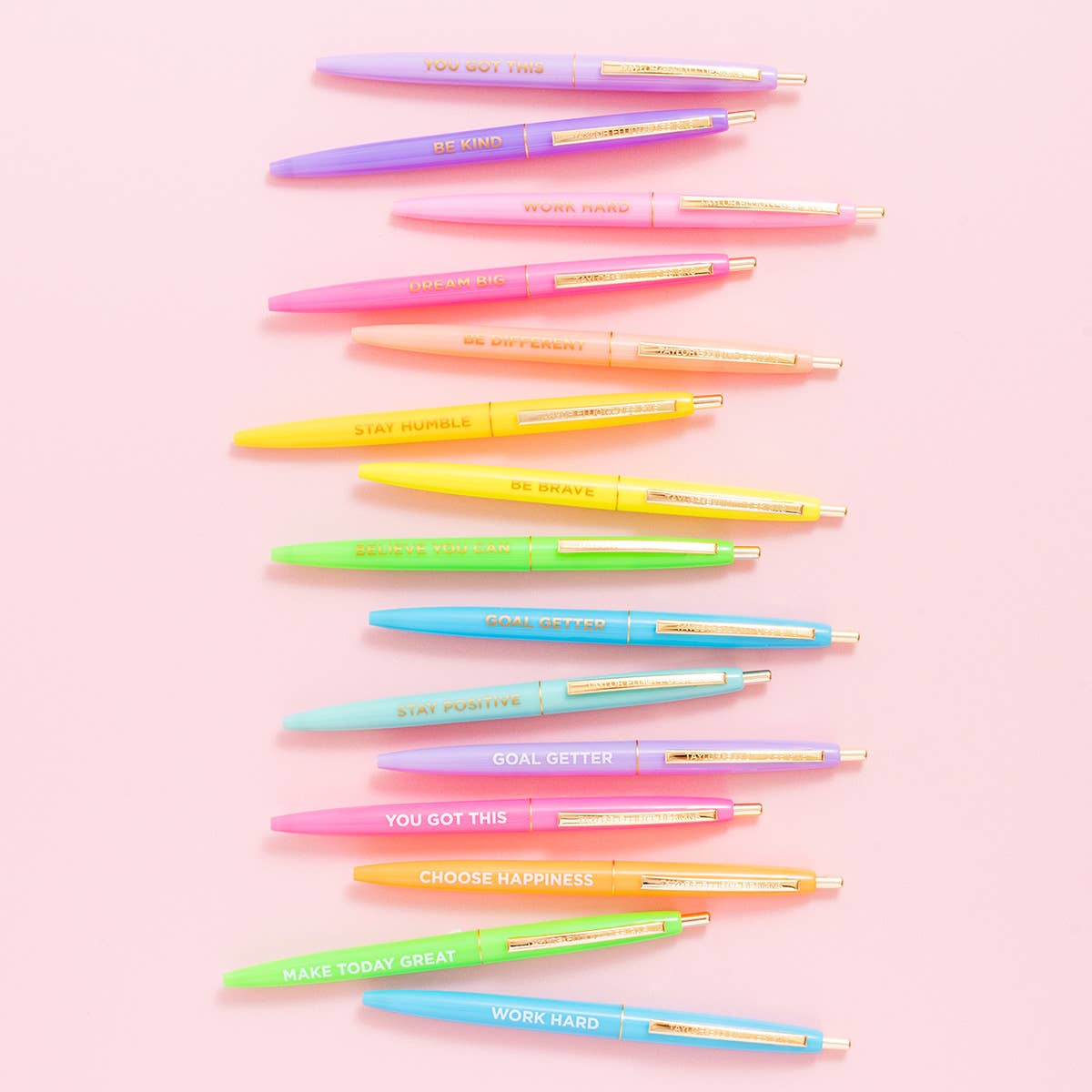 Taylor Elliott Designs - Pen Set - Motivational - Asst Colors - 10 Piece Set - Purses & Pearls