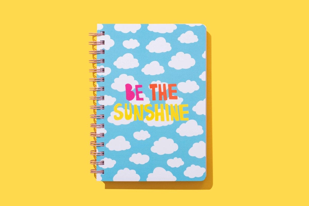 Taylor Elliott Designs - Spiral Notebook - "Be the Sunshine" - 200 Pages - Purses & Pearls