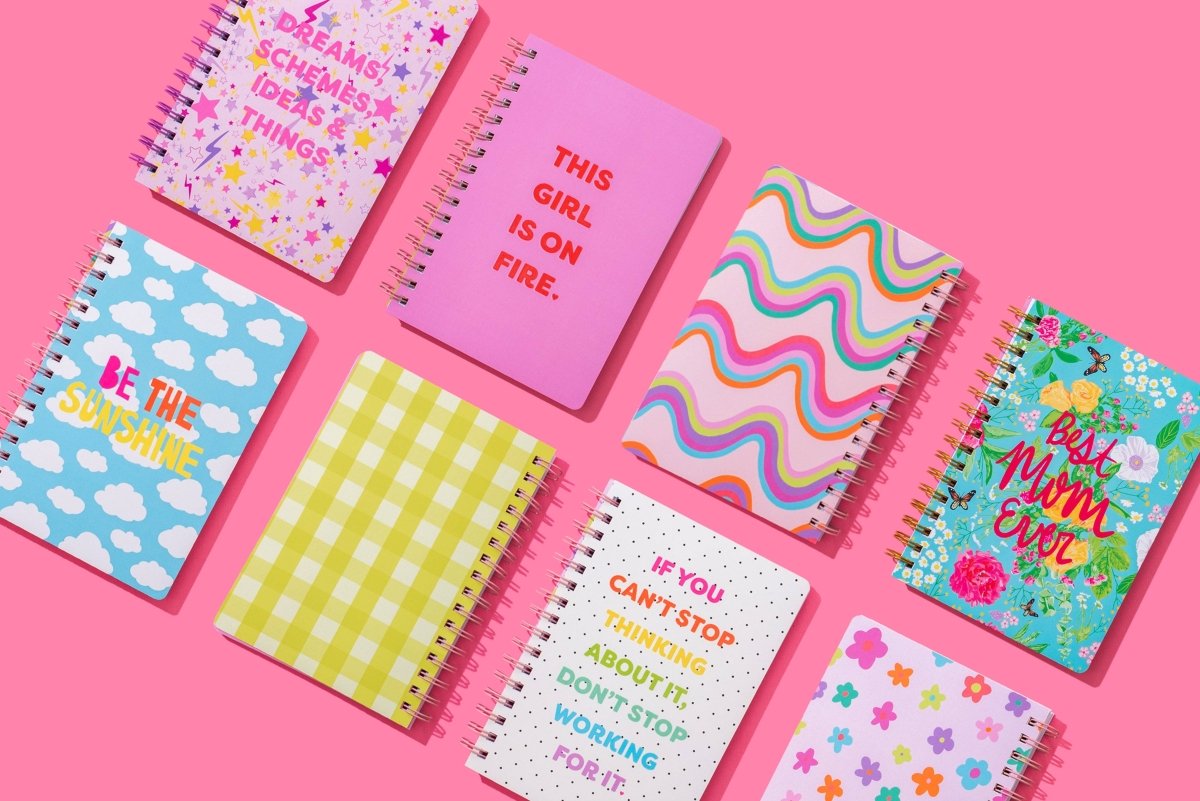 Taylor Elliott Designs - Spiral Notebook - "This Girl is on Fire" - 200 Pages - Purses & Pearls
