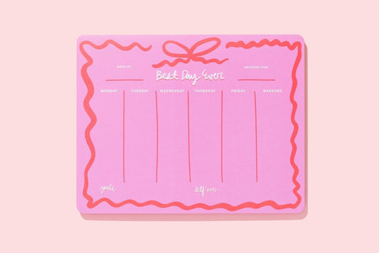 Taylor Elliott Designs - Weekly Planner - "Best Day Ever" - 52 Sheets - Purses & Pearls