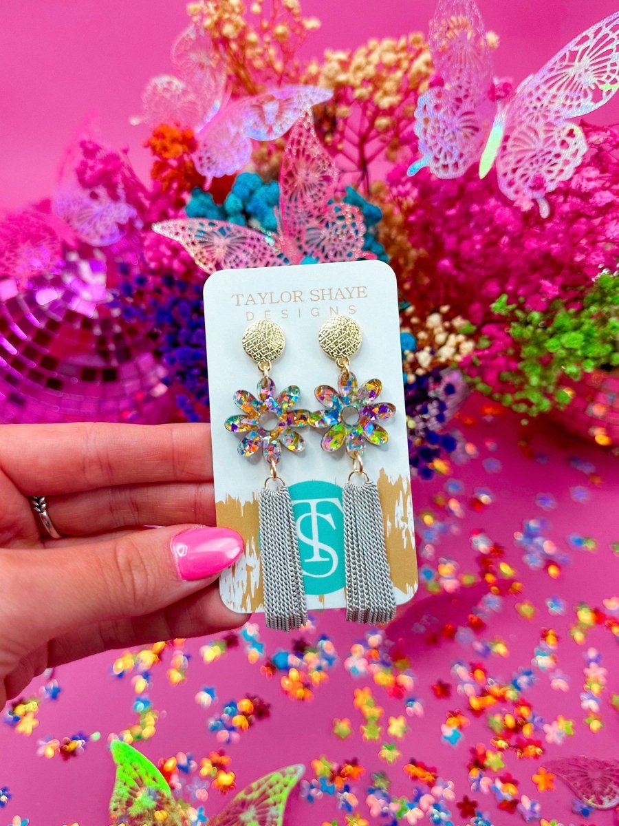 Taylor Shaye Designs - Pastel Confetti Flower Sally Tassels - Purses & Pearls