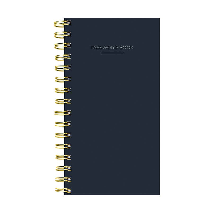 TF Publishing - Paper Goods - Black Spiral Password Book - Purses & Pearls