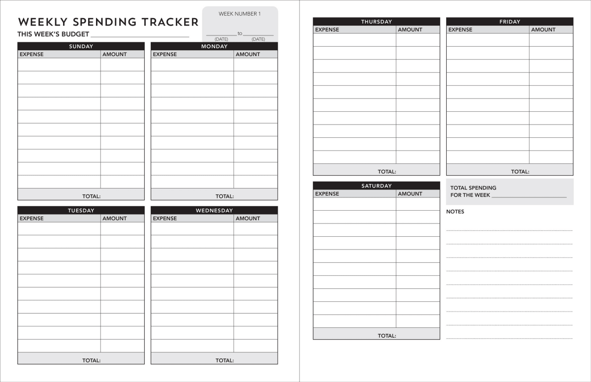 Weekly Budget Planner - Purses & Pearls