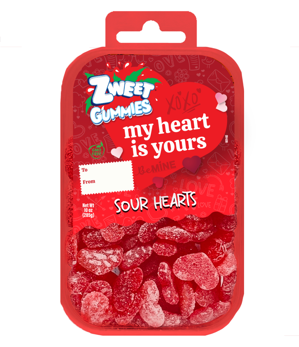 ZWEET BE MINE SOUR GUMMY HEARTS - Purses & Pearls