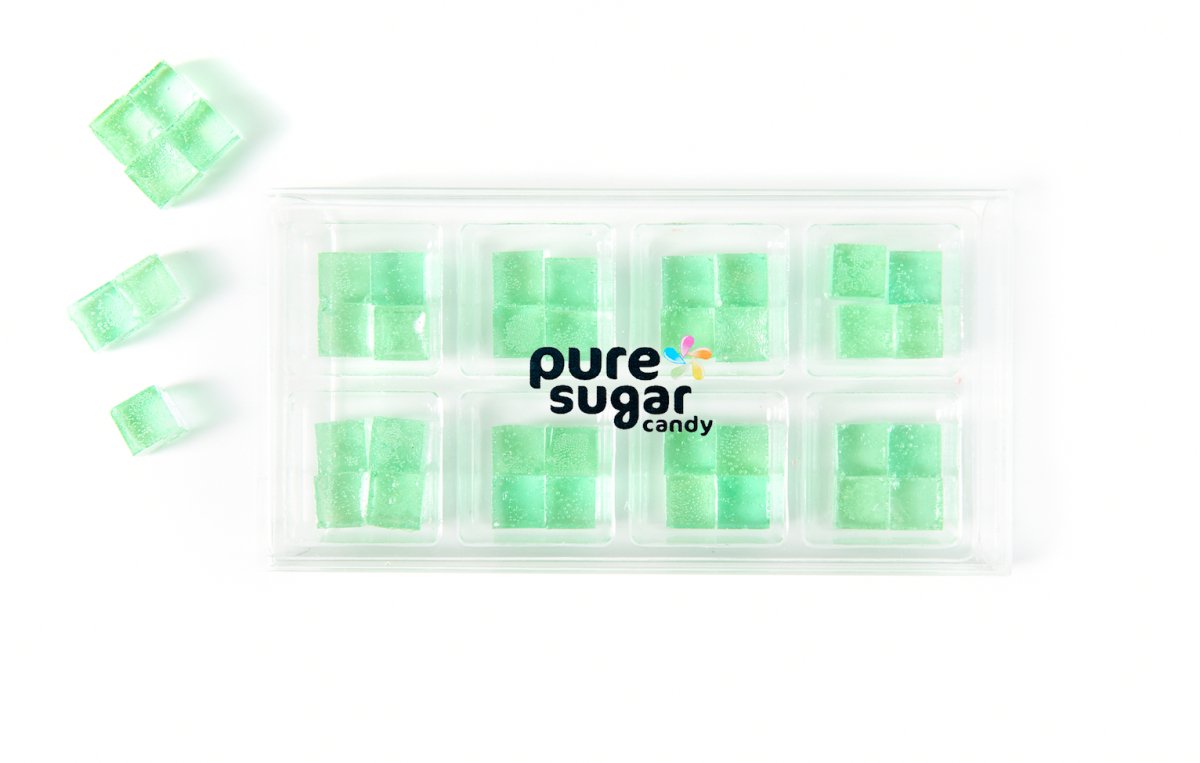 Pure Sugar Candy - Wintergreen - Hard Candy Cubes: 32 CUBES IN AN 8 PACK TRAY - Purses & Pearls