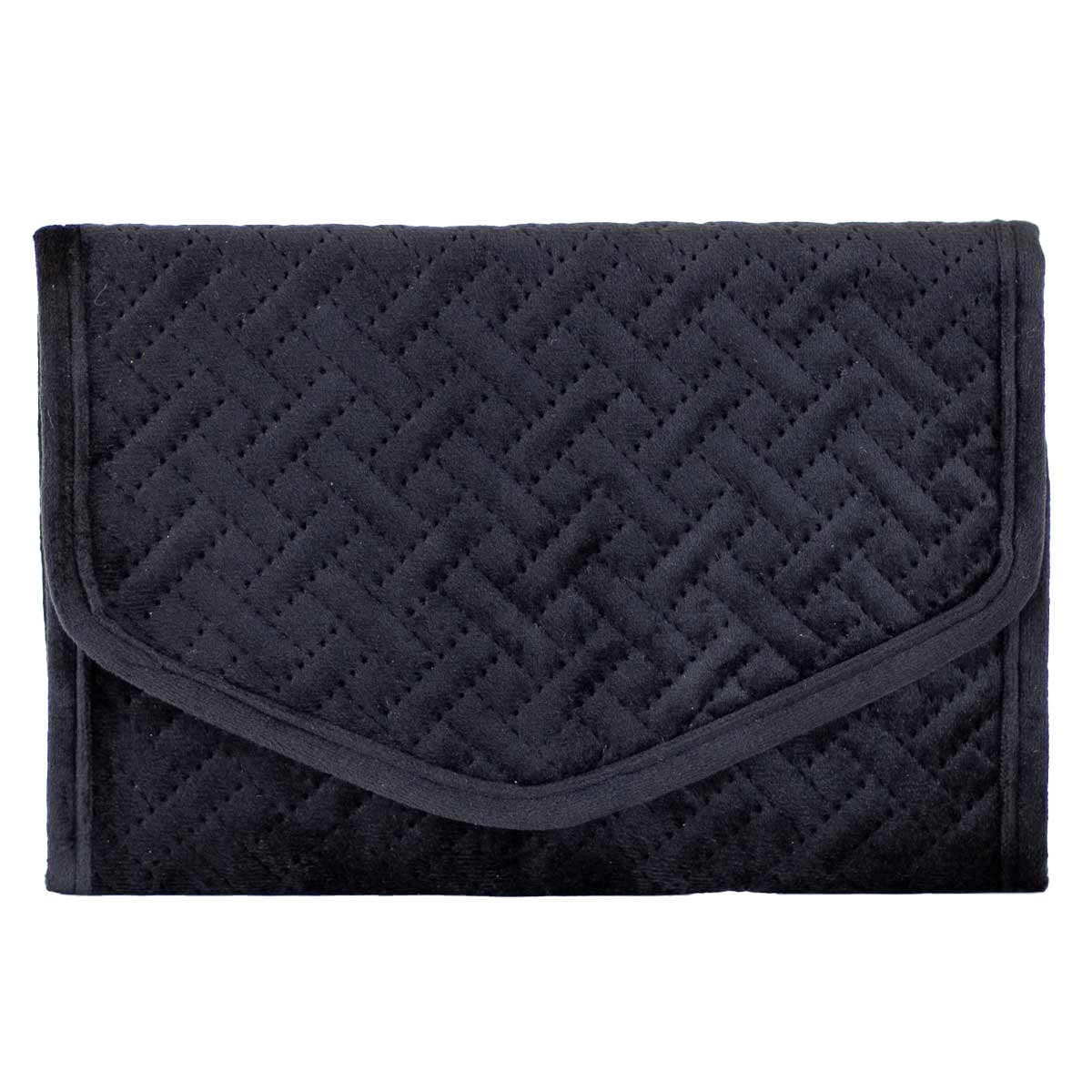 Quilted Jewelry Clutch in Black - Purses & Pearls