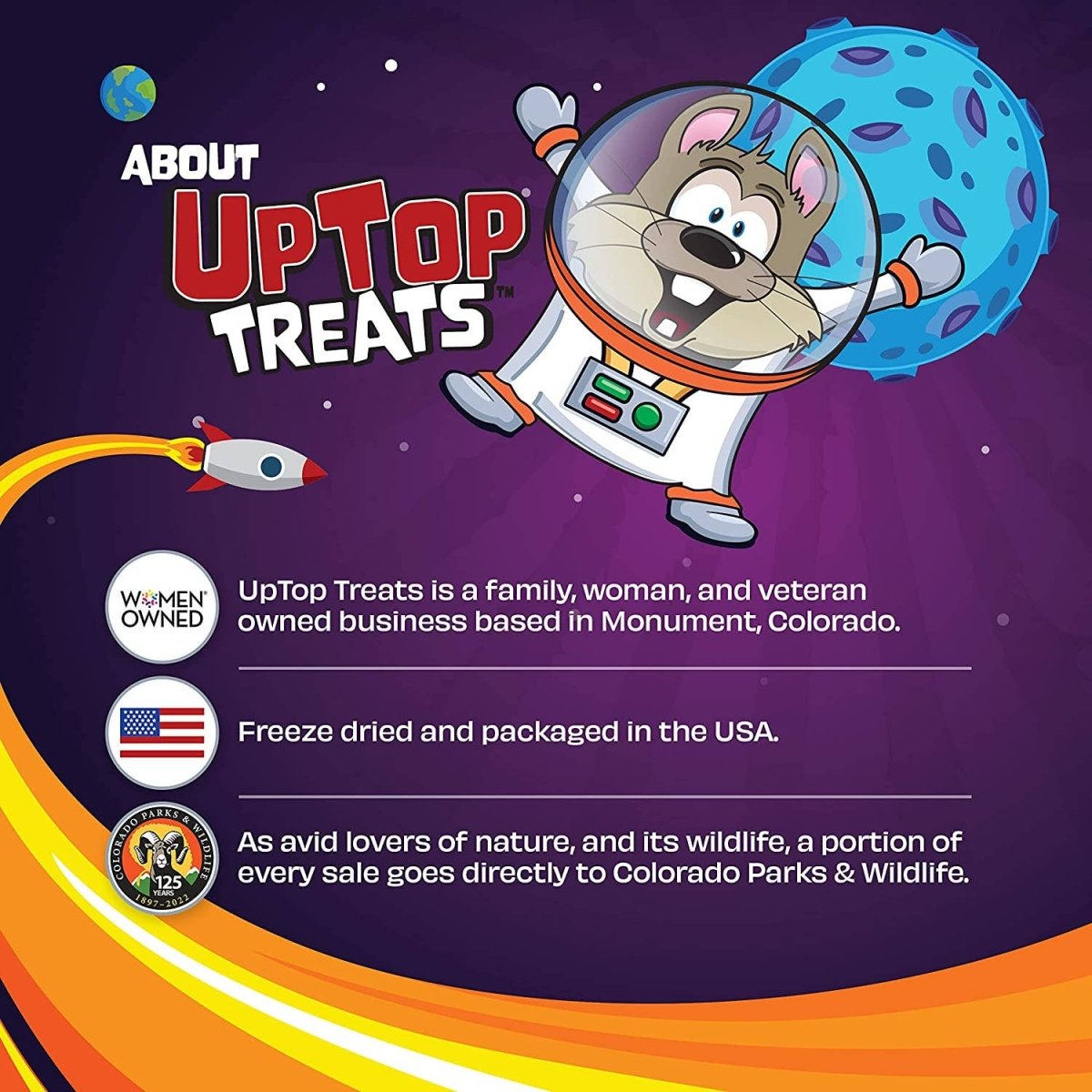 UpTop Treats - Sour Solar Puffs - Freeze Dried Candy 6oz - Purses & Pearls